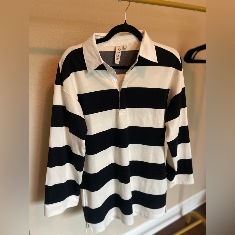 New DOLAN Long-Sleeve Rugby Mini Dress, Size Small Petite